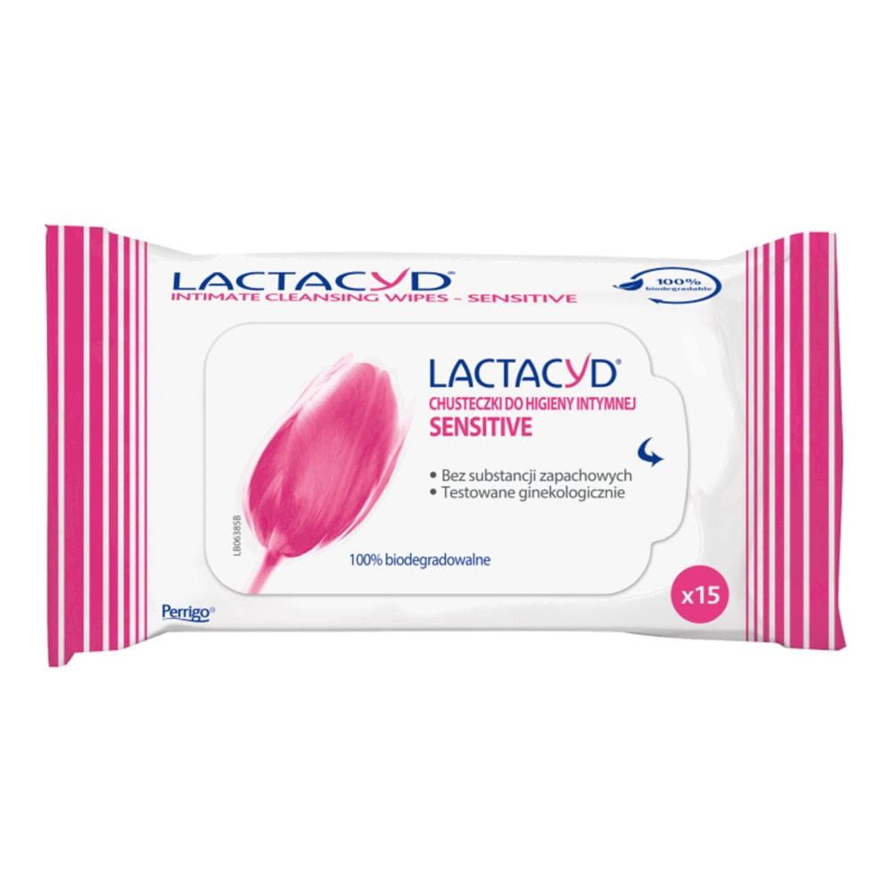 188066 LACTACYD CHUSTECZKI DO HIGIENY INTYMNEJ 15 SZT. SENSITIVE 5391520943577