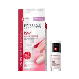 191805 EVELINE NAIL THERAPY ODŻYWKA DO PAZNOKCI 6W1 CARE &amp; COLOUR FRENCH 5901761907483