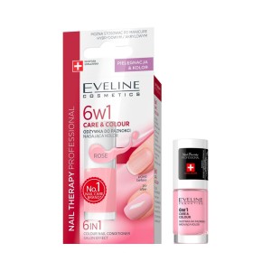 191807 EVELINE NAIL THERAPY ODŻYWKA DO PAZNOKCI 6W1 CARE &amp; COLOUR ROSE 5ML 5901761907469