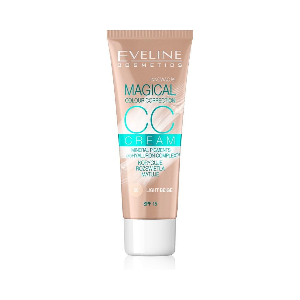 194619 EVELINE PODKŁAD CC 50 LIGHT BEIGE 30ML. KOLOR JASNY BEŻOWY. 5907609399076