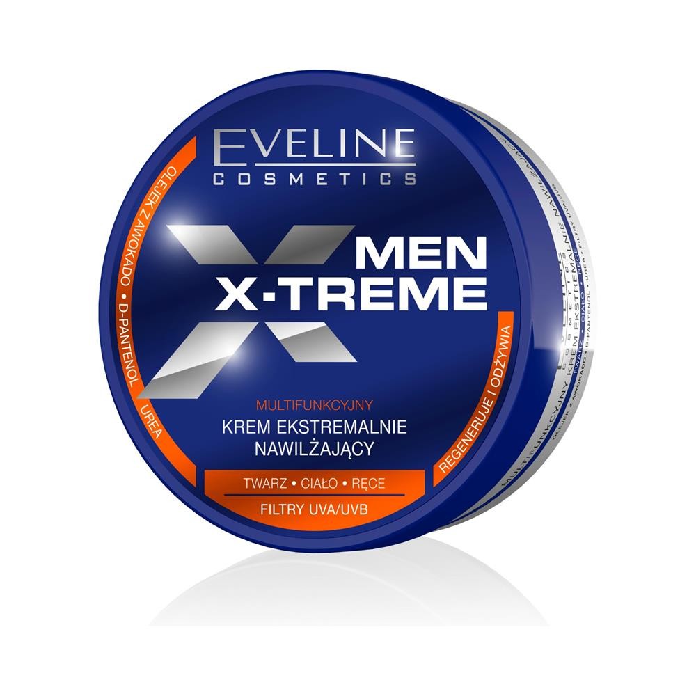 198153 EVELINE MEN X-TREME MULTIFUNKCYJNY KREM DO TWARZY,CIAŁA I RĄK 200ML EKSTREMALNIE NAWILŻAJĄCY 5901761933154