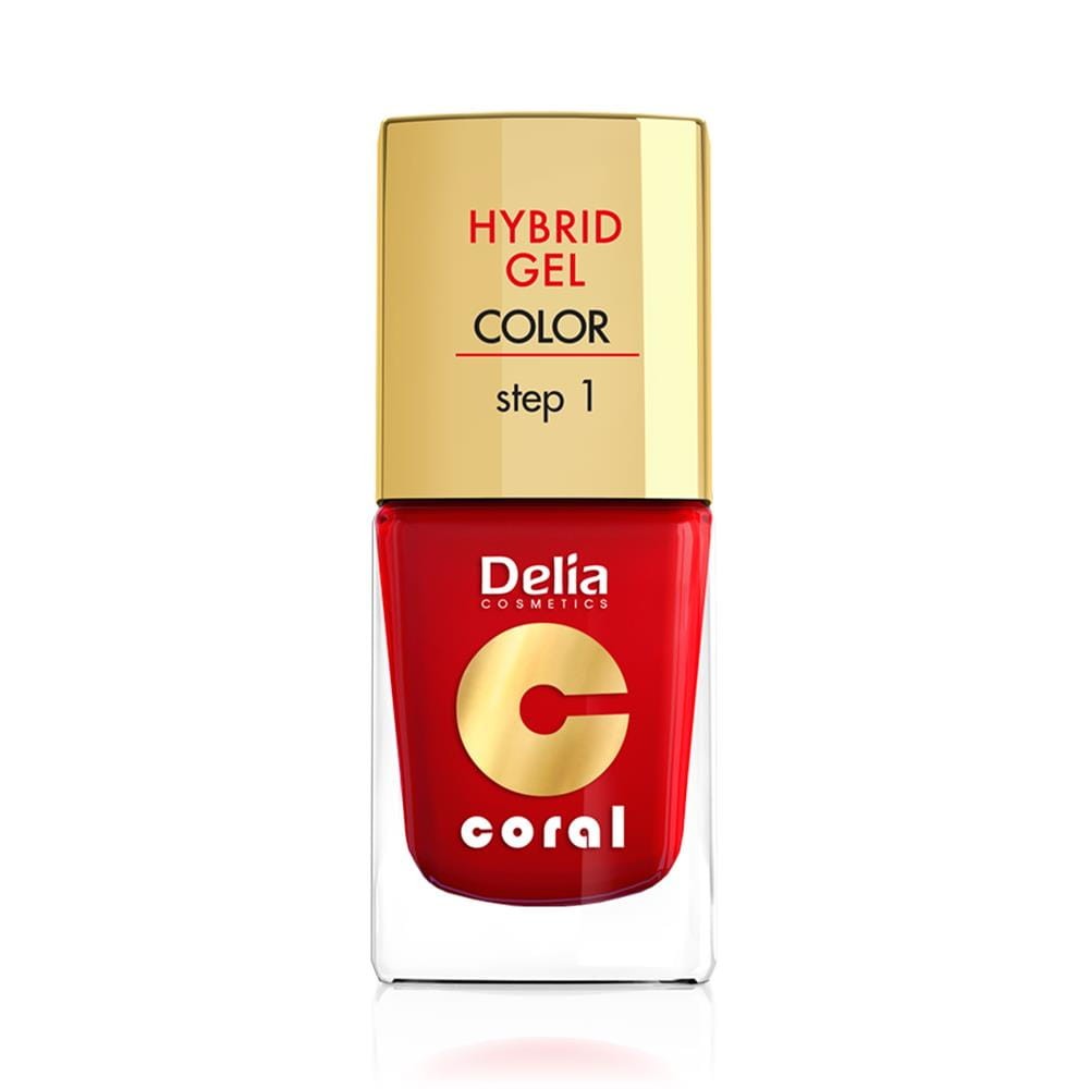199376 CORAL LAKIER DO PAZNOKCI HYBRID GEL 01 CZERWONY 11ml 5901350453742