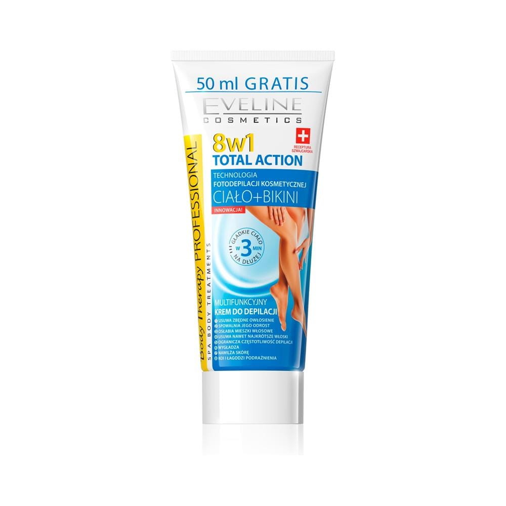 206475 EVELINE BODY THERAPY PROFESSIONAL KREM DO DEPILACJI CIAŁA I BIKINI 200ML 8W1 TOTAL ACTION 5901761942156
