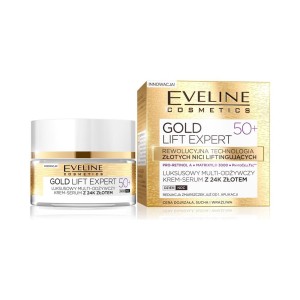 208930 EVELINE GOLD LIFT EXPERT 50+ KREM-SERUM DO TWARZY 50ML DZIEŃ MULTI-ODŻYWCZY 5901761941944