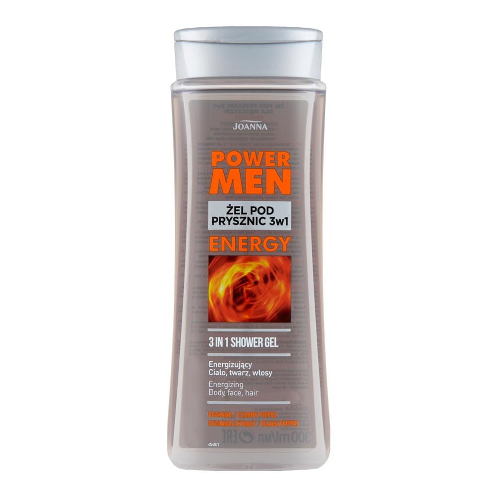 212035 JOANNA POWER MEN ŻEL POD PRYSZNIC 300ML GUARANA I CZARNY PIEPRZ 5901018016555