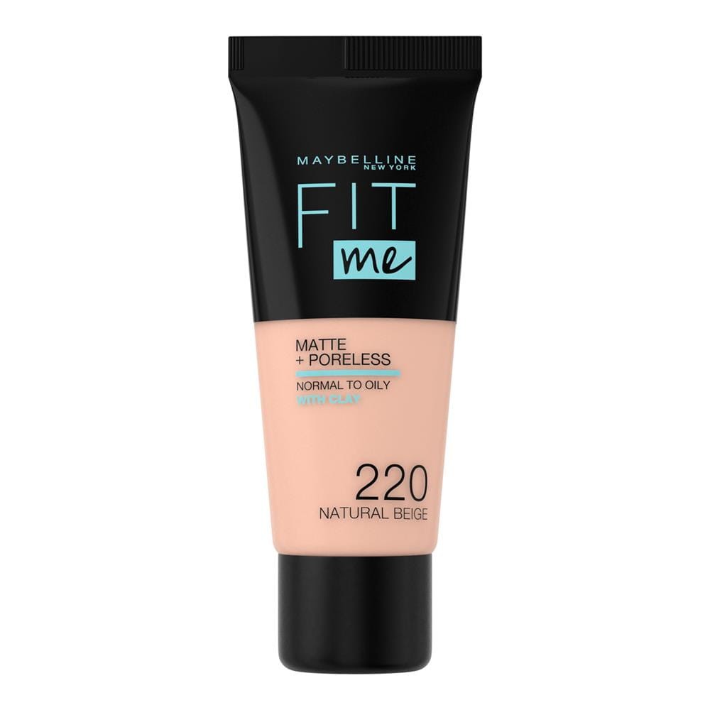 213861 MAYBELLINE PODKŁAD FIT ME MATTE&amp;PORELESS 220 NATURAL BEIGE. KOLOR NATURALNY BEŻOWY. 3600531324551