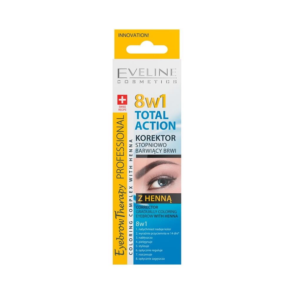 215949 EVELINE TOTAL ACTION KOREKTOR DO BRWI 8W1 Z HENNĄ 10ML 5901761910568