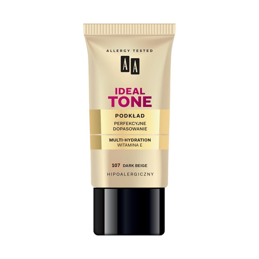 217595 AA PODKŁAD IDEAL TONE FOUNDATION 107 DARK BEIGE. KOLOR CIEMNY BEŻOWY. 5900116028972