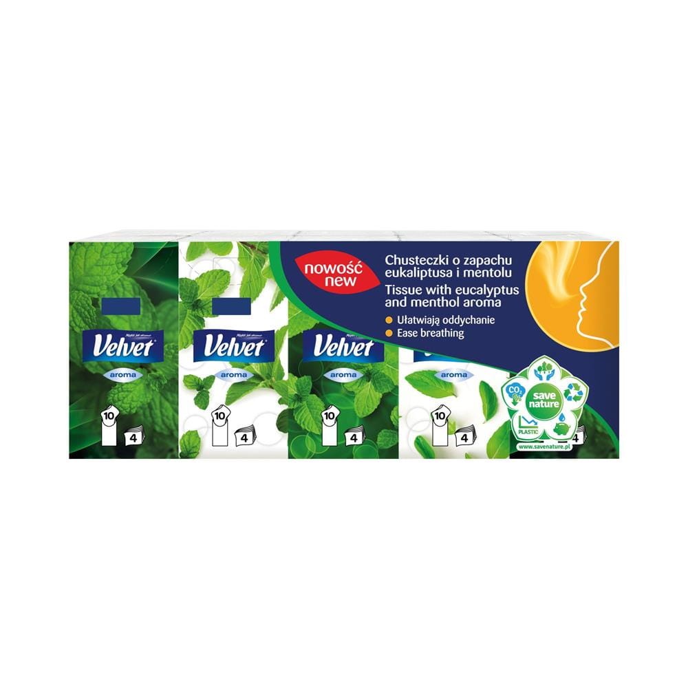 229714 VELVET CHUSTECZKI HIGIENICZNE 9X10 SZT. AROMA MIĘTA 5901478005366