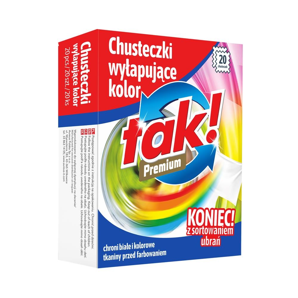 231382 TAK CHUSTECZKI DO PRANIA 20 SZT. WYŁAPUJĄCE KOLOR 5060411611658