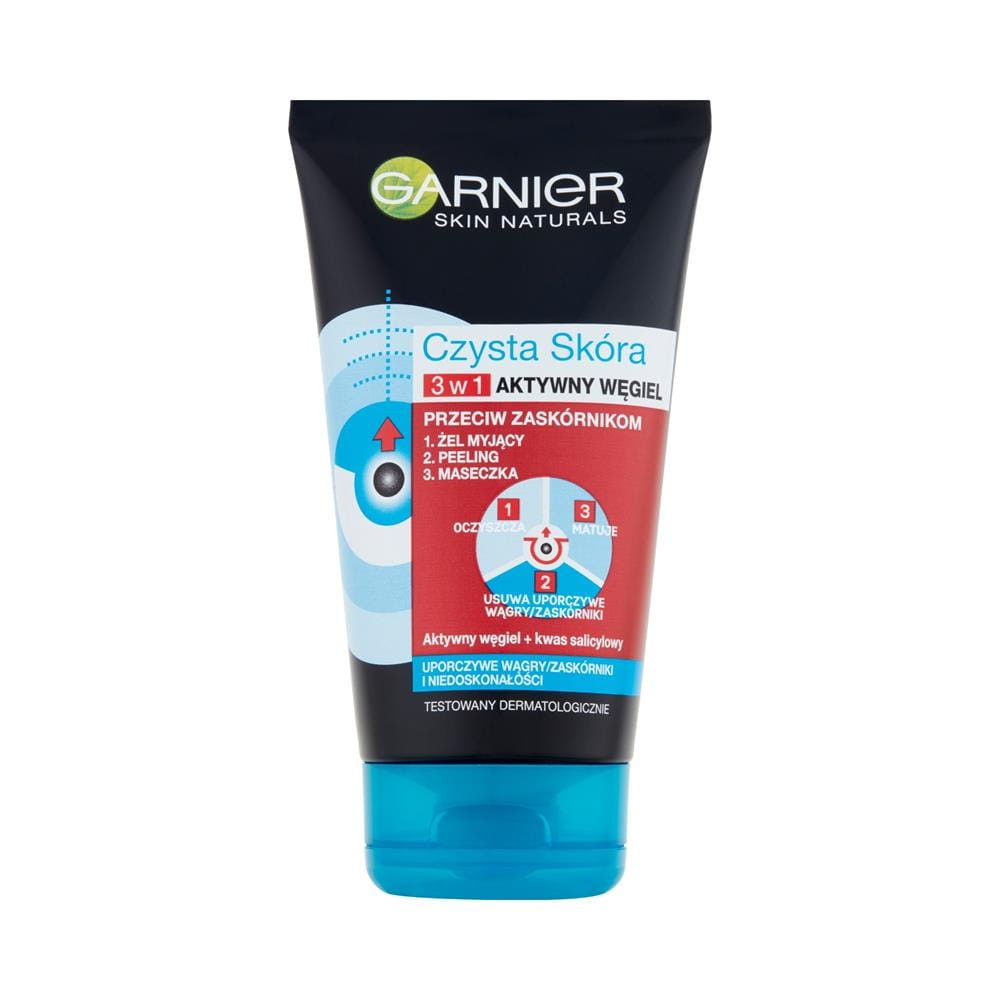 233150 Garnier SKIN NATURALS CZYSTA SKÓRA AKTYWNY WĘGIEL ŻEL DO MYCIA TWARZY 150ML 3W1 3600542084413