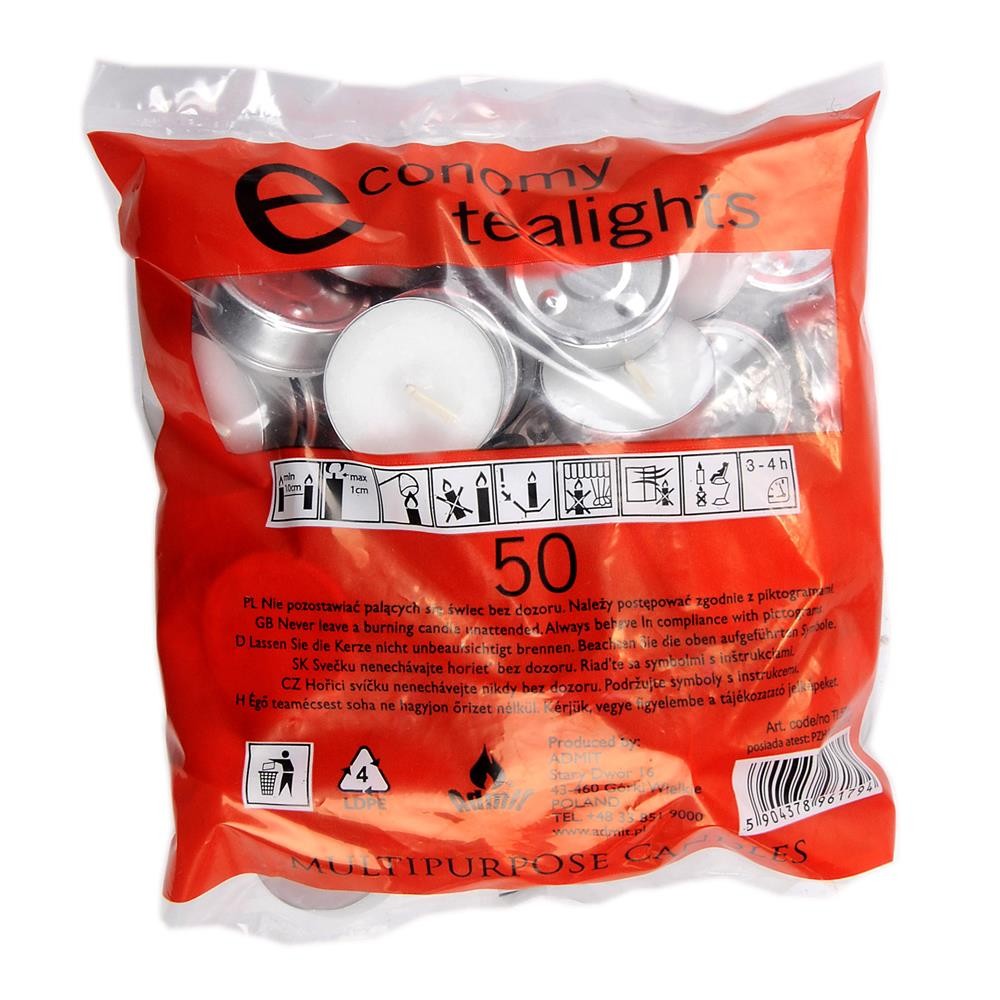 234540 ADMIT PODGRZEWACZ ECONOMY TEALIGHTS 50 SZT. 5904378961794