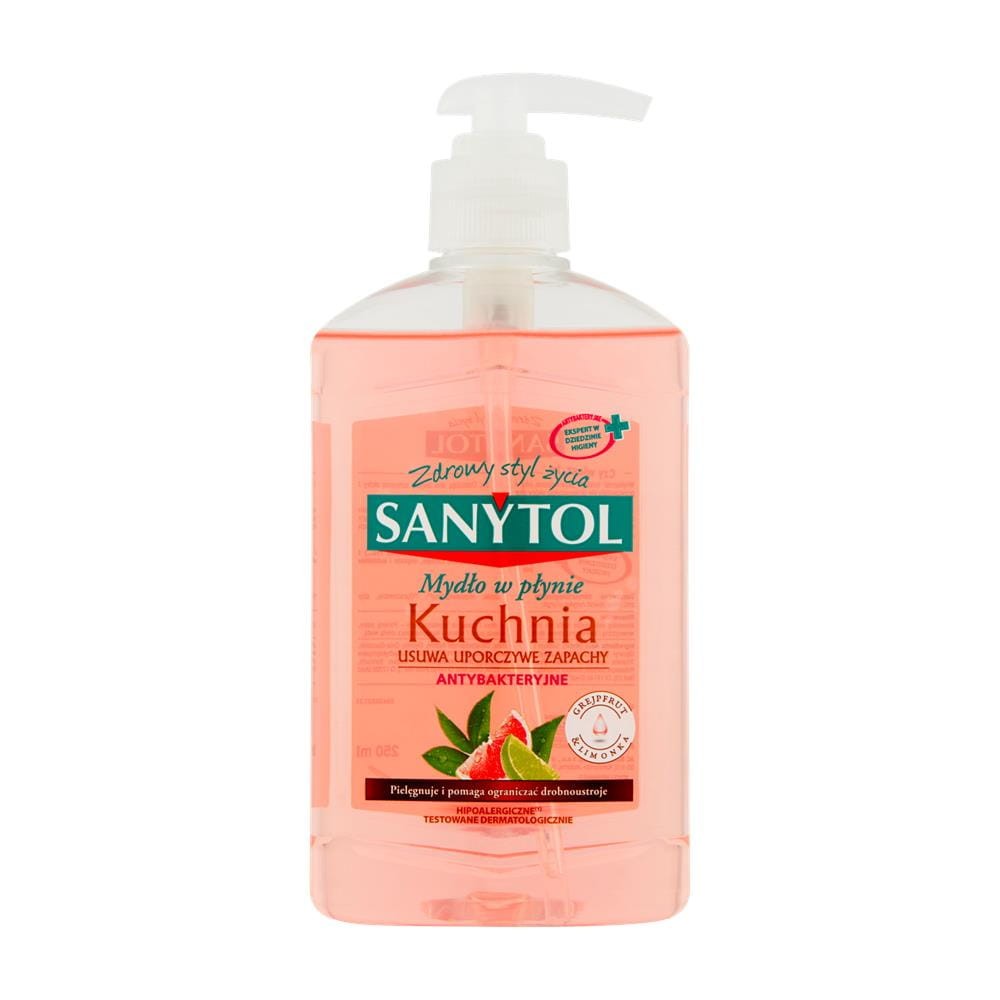 236098 SANYTOL DEZYNFEKCJA MYDŁO W PŁYNIE 250ML ANTYBAKTERYJNE KUCHNIA 3045206501309