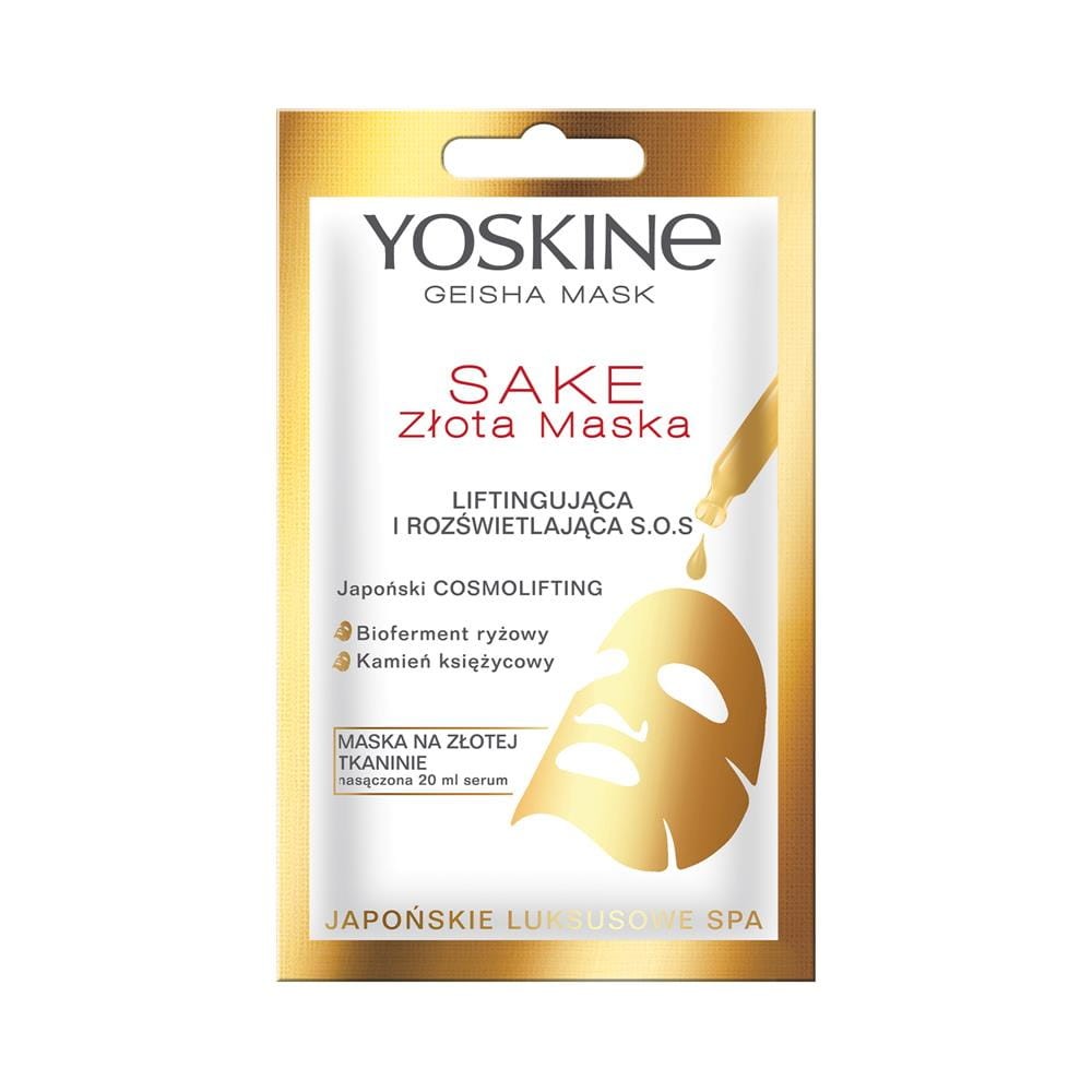 237693 YOSKINE GEISHA MASK MASECZKA DO TWARZY 20ML SAKE ZŁOTA 5900525060723