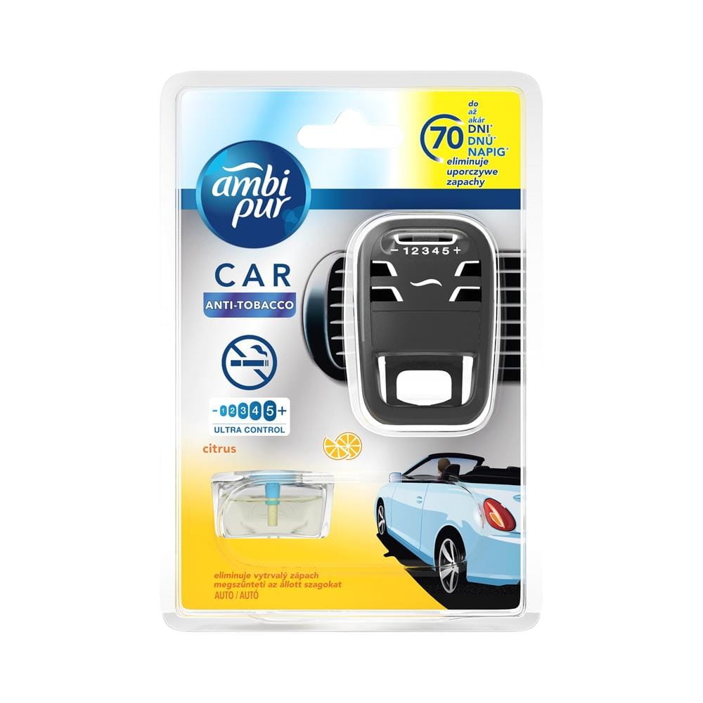 239402 AMBI PUR ODŚWIEŻACZ SAMOCHODOWY-CAR URZĄDZENIE+ZAPAS ANTI TOBACCO CITRUS 4084500277861