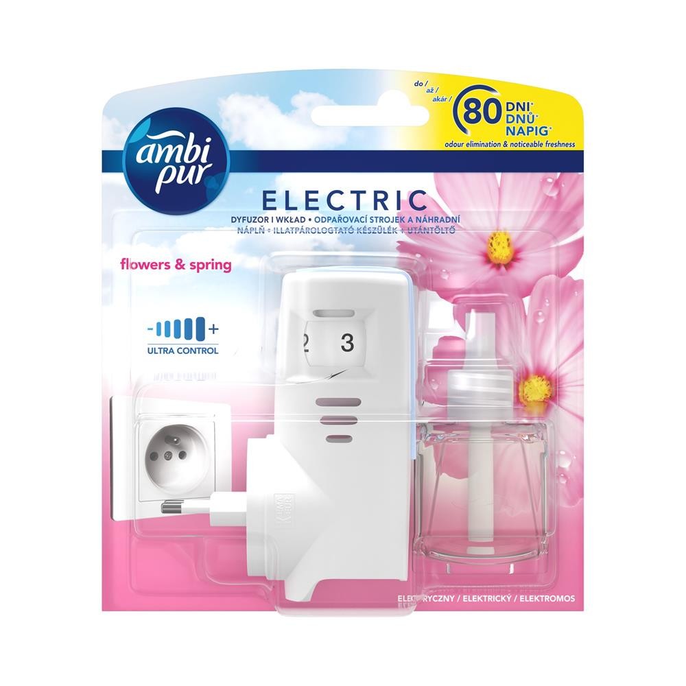 239432 AMBI PUR ODŚWIEŻACZ ELEKTRYK URZĄDZENIE+ZAPAS FLOWERS&amp;SPRING 4015400882947