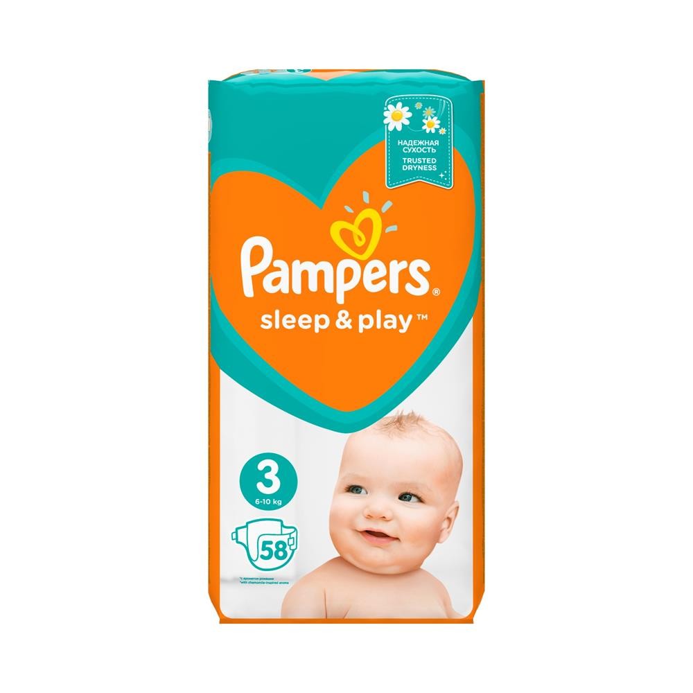 239830 PAMPERS PIELUSZKI DLA DZIECI SLEEP&amp;PLAY 3 4-9KG 58 SZT. 4015400224211
