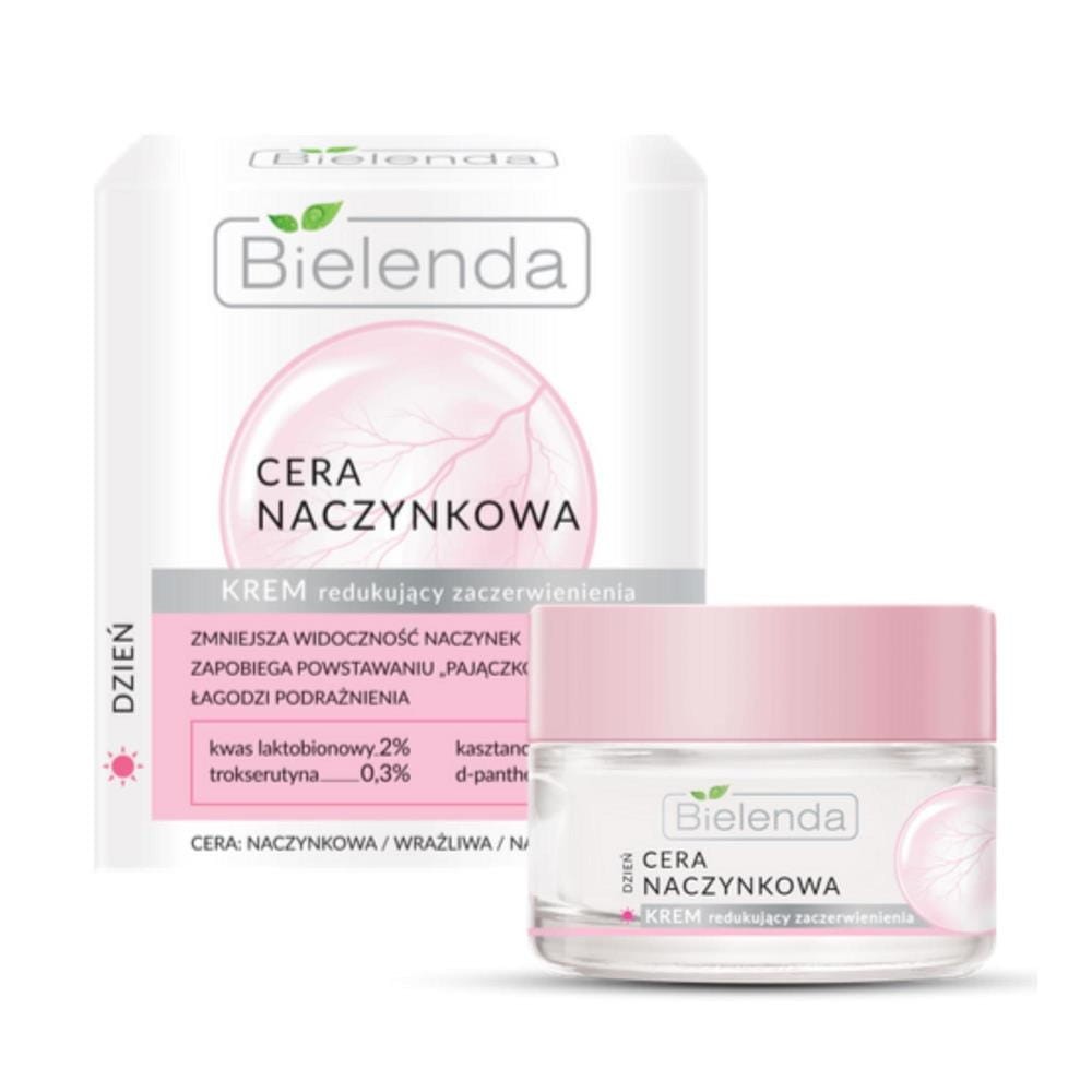 242247 BIELENDA CERA NACZYNKOWA KREM DO TWARZY 50ML DZIEŃ REDUKUJĄCY ZACZERWIENIENIA 5902169036003