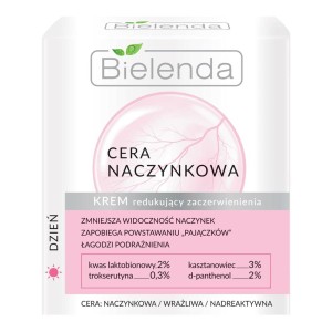 242247 BIELENDA CERA NACZYNKOWA KREM DO TWARZY 50ML DZIEŃ REDUKUJĄCY ZACZERWIENIENIA 5902169036003