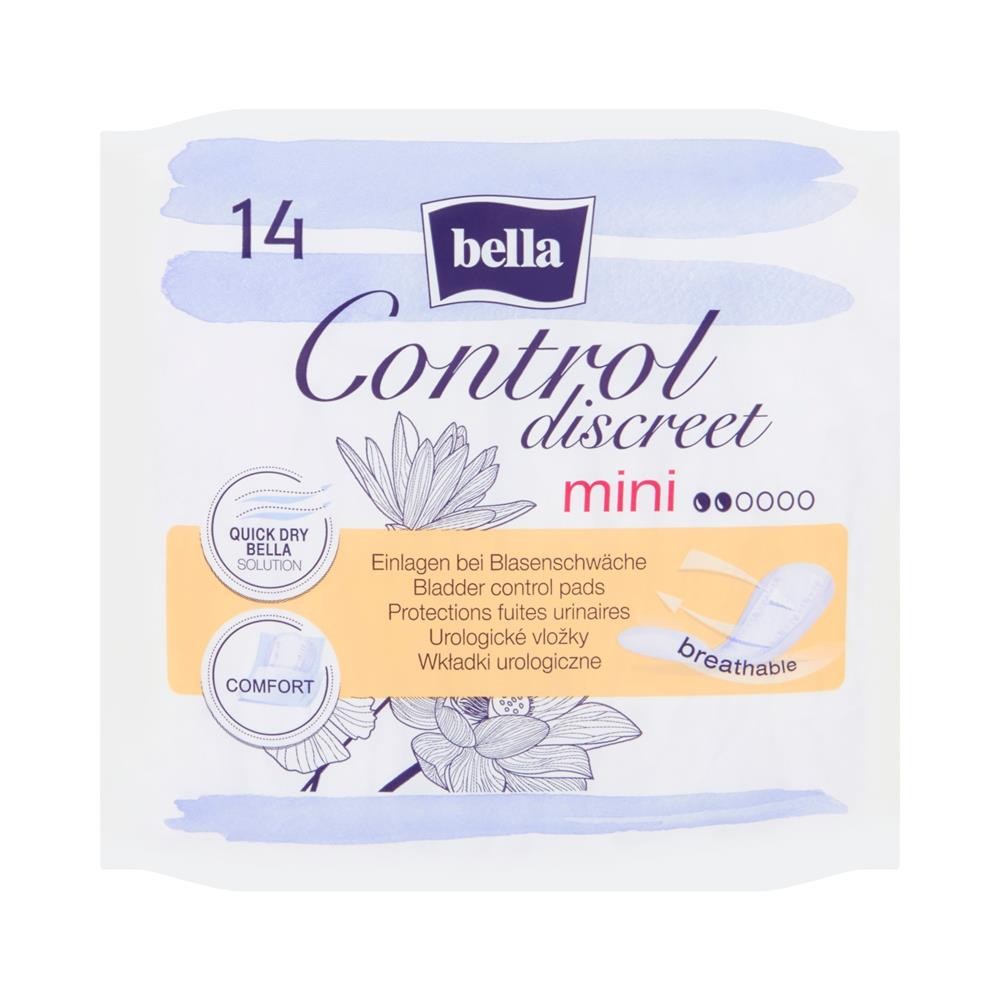 242875 BELLA WKŁADKI HIGIENICZNE CONTROL DISCREET 14 SZT. MINI 5900516696924