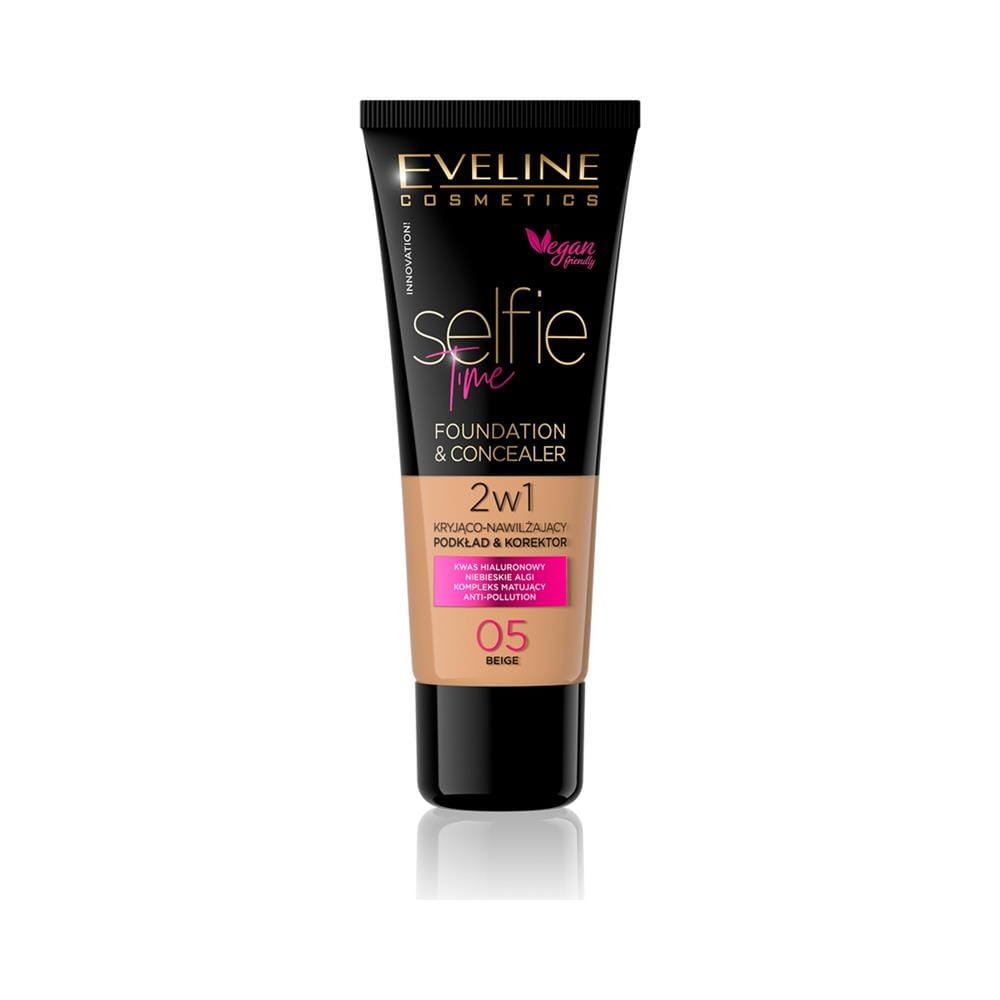 244445 EVELINE PODKŁAD SELFIE TIME 05 BEIGE 30ML. KOLOR BEŻOWY. 5903416001782