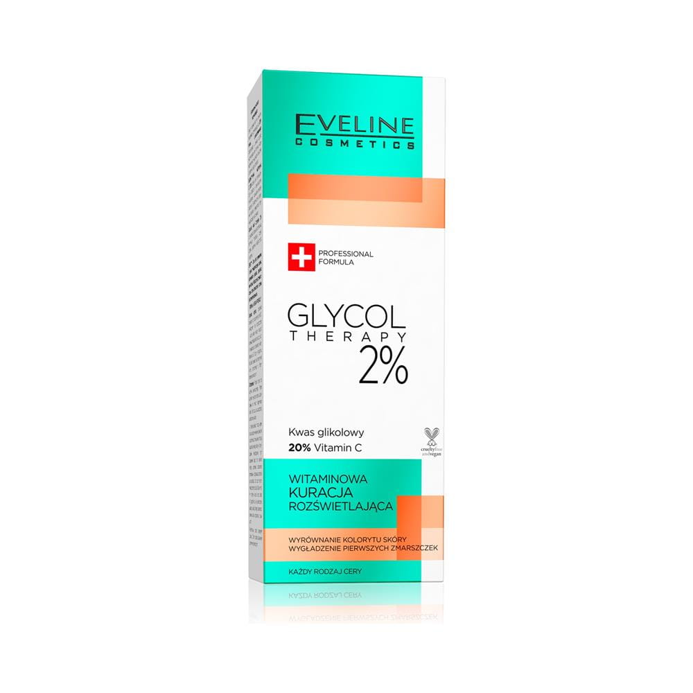 246377 EVELINE GLYCOL THERAPY KURACJA DO TWARZY 18ML 2% WITAMINOWA ROZŚWIETLAJĄCA 5901761999570