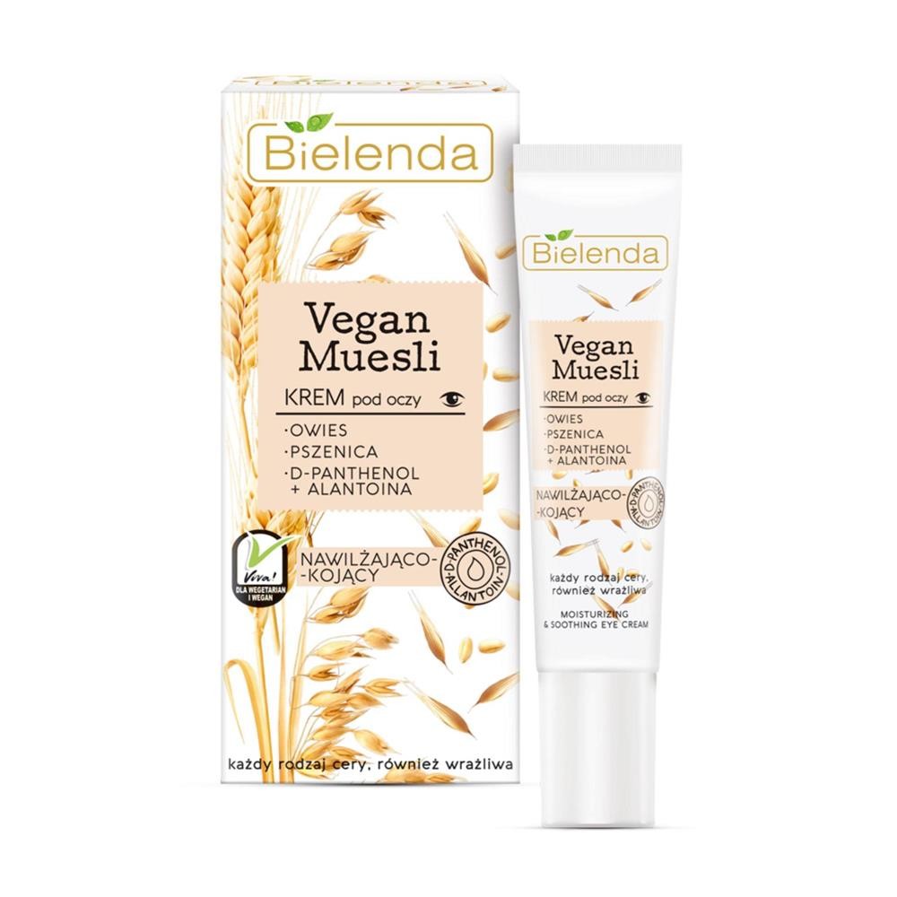 247090 BIELENDA VEGAN MUESLI KREM POD OCZY 15ML NAWILŻAJĄCO-KOJĄCY OWIES+PSZENICA+D-PANTHENOL+ALANT 5902169037840
