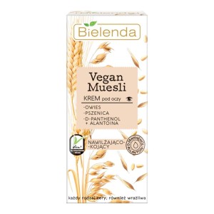 247090 BIELENDA VEGAN MUESLI KREM POD OCZY 15ML NAWILŻAJĄCO-KOJĄCY OWIES+PSZENICA+D-PANTHENOL+ALANT 5902169037840