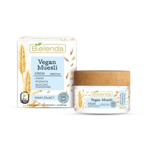 247093 BIELENDA VEGAN MUESLI KREM DO TWARZY 50ML NAWILŻAJĄCY OWIES+PSZENICA+ML.KOKOSOWE 5902169037802