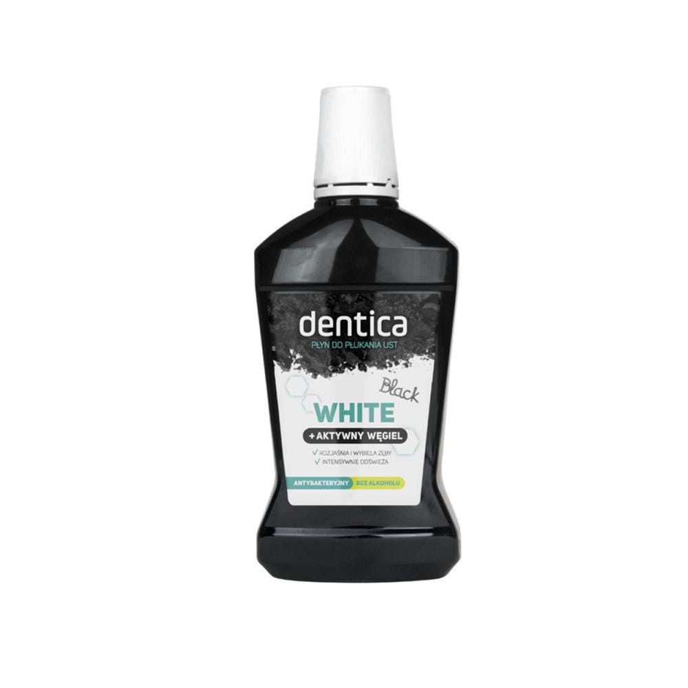 247501 DENTICA PŁYN DO PŁUKANIA UST 500ML WHITE+AKTYWNY WĘGIEL 5902719414220