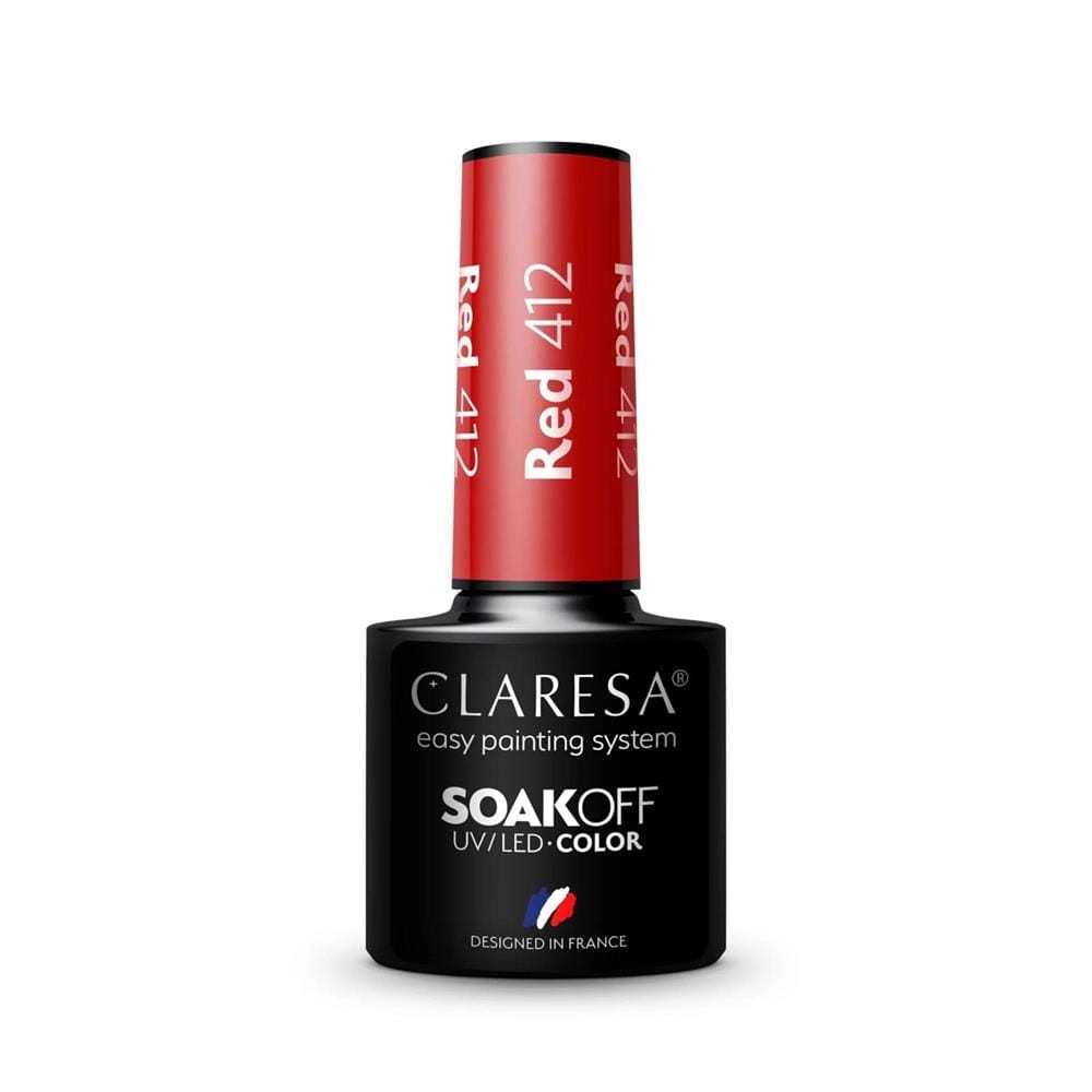 250733 CLARESA LAKIER DO PAZNOKCI HYBRID RED 412. KOLOR CZERWONY. 5902846078074