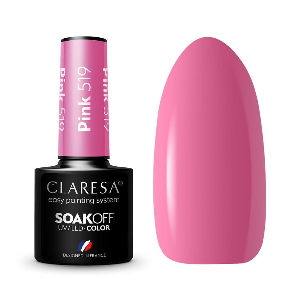 250734 CLARESA LAKIER DO PAZNOKCI HYBRID PINK 519. KOLOR RÓŻOWY. 5902846078470