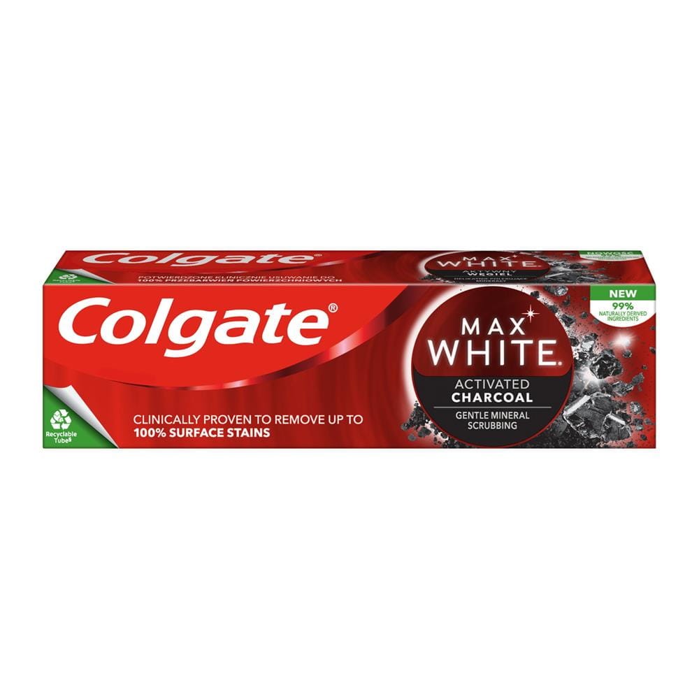 252419 COLGATE PASTA DO ZĘBÓW MAX WHITE CHARCOAL 75ML 8718951250017