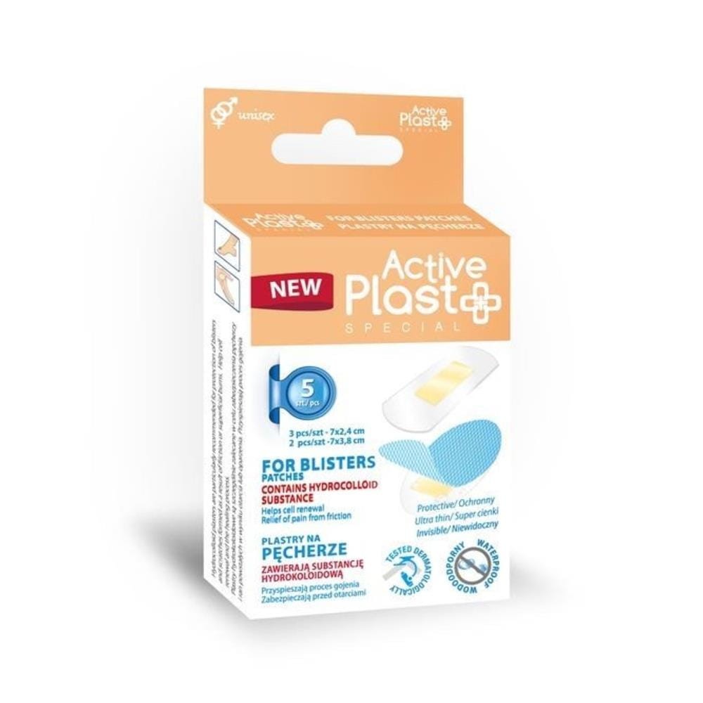 252494 ACTIVE PLAST PLASTRY NA PĘCHERZE MIX 5 SZT. 5908243486795