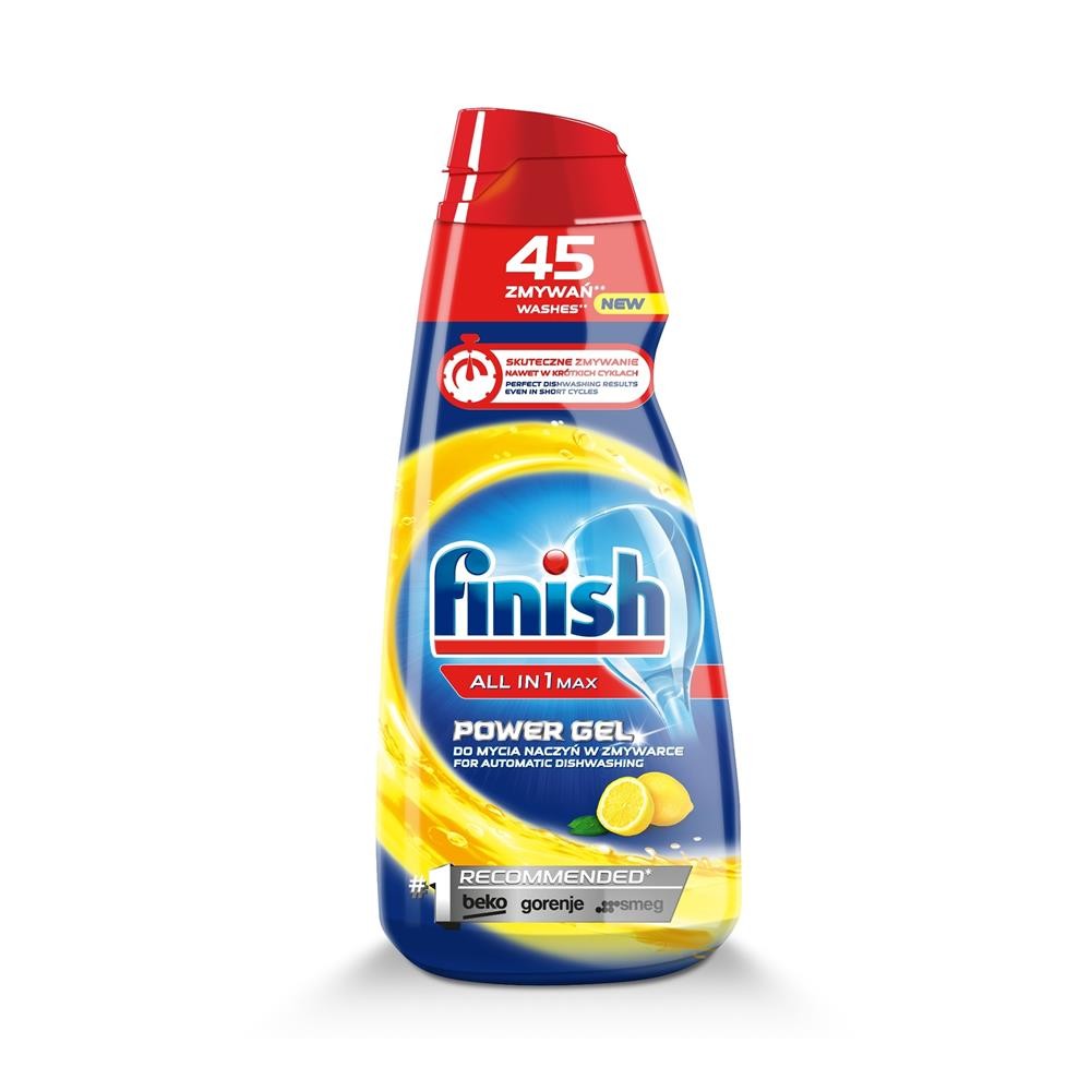 254187 FINISH ŻEL DO ZMYWAREK ALL IN ONE MAX POWER 900ML LEMON 5908252000029