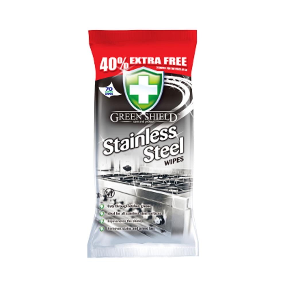 257573 GREEN SHIELD CHUSTECZKI DO CZYSZCZENIA 70 SZT. STAL NIERDZEWNA 5060110227181