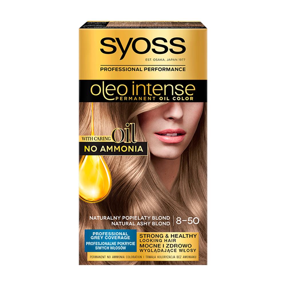 259977 SYOSS FARBA KOLORYZUJĄCA OLEO 8-50 NATURAL ASHY BLOND. KOLOR NATURALNY POPIELATY BLOND. 9000101626889