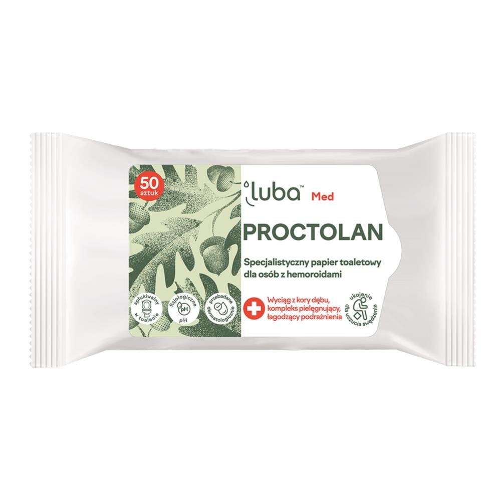 269334 LUBA PAPIER TOALETOWY NAWILŻANY 50 SZT. SPECJALISTYCZNY PROCTOLAN 5903968221058