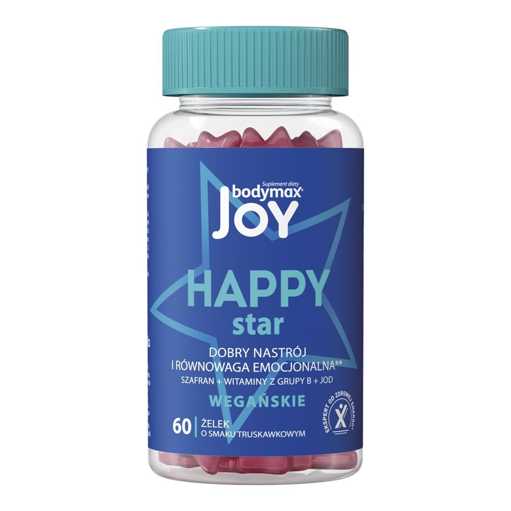 269450 BODYMAX JOY ŻELKI 60 SZT. HAPPY TRUSKAWKA DOBRY NASTRÓJ I RÓWNOWAGA EMOCJONALNA 7070866034252