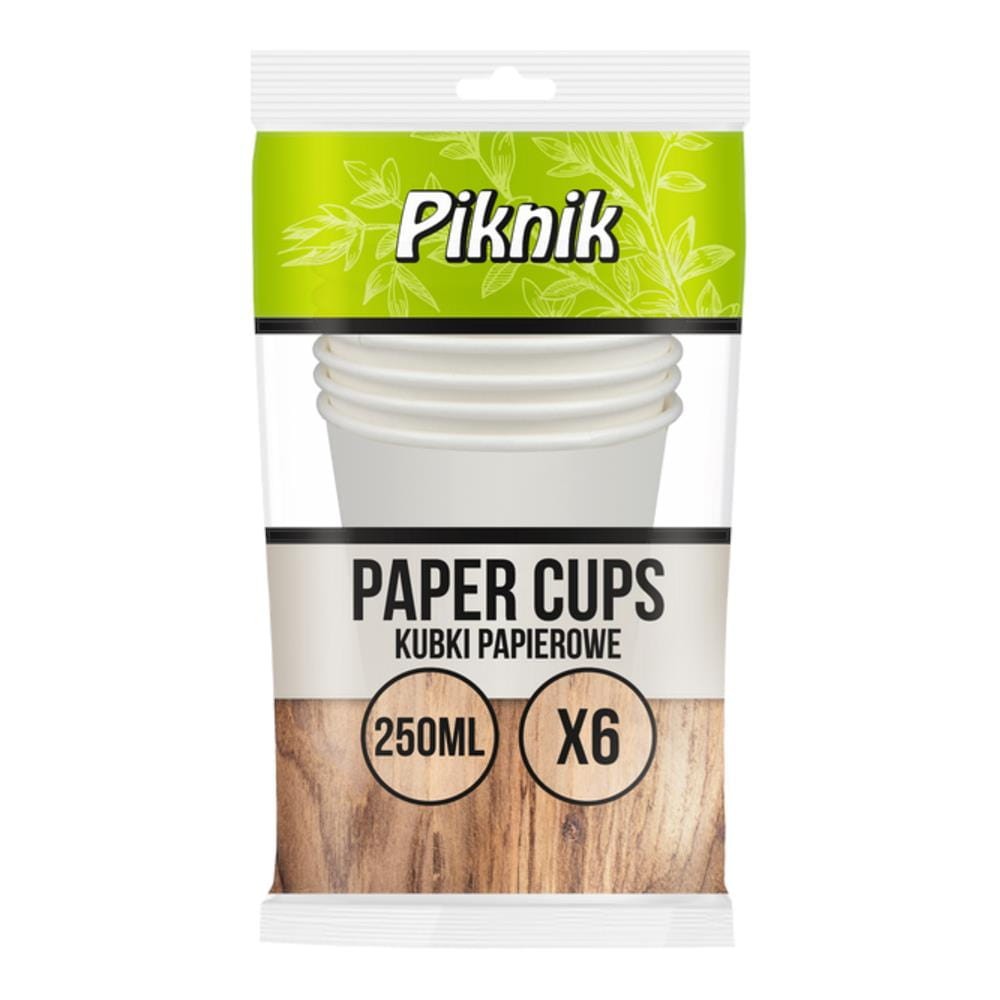 272633 PIKNIK KUBKI 250ML 6 SZT. PAPIER DO GORĄCEGO 5902365041023