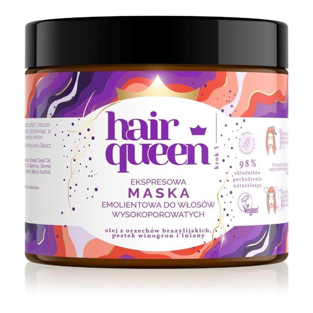 272828 HAIR QUEEN WYSOKOPOROWATE MASKA DO WŁOSÓW 400ML EMOLIENTOWA 5904569230081
