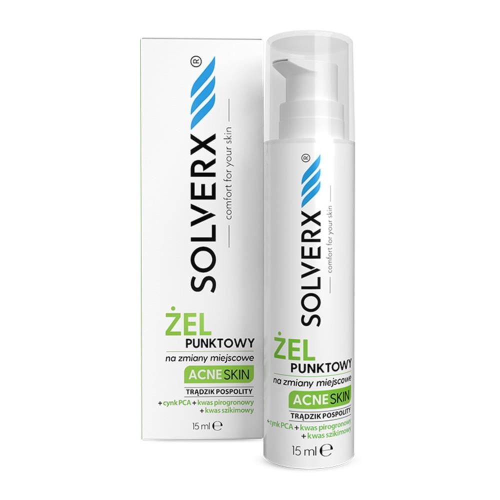272842 SOLVERX ACNE SKIN ŻEL PUNKTOWY DO TWARZY 15ML TRĄDZIK POSPOLITY 5907479385209