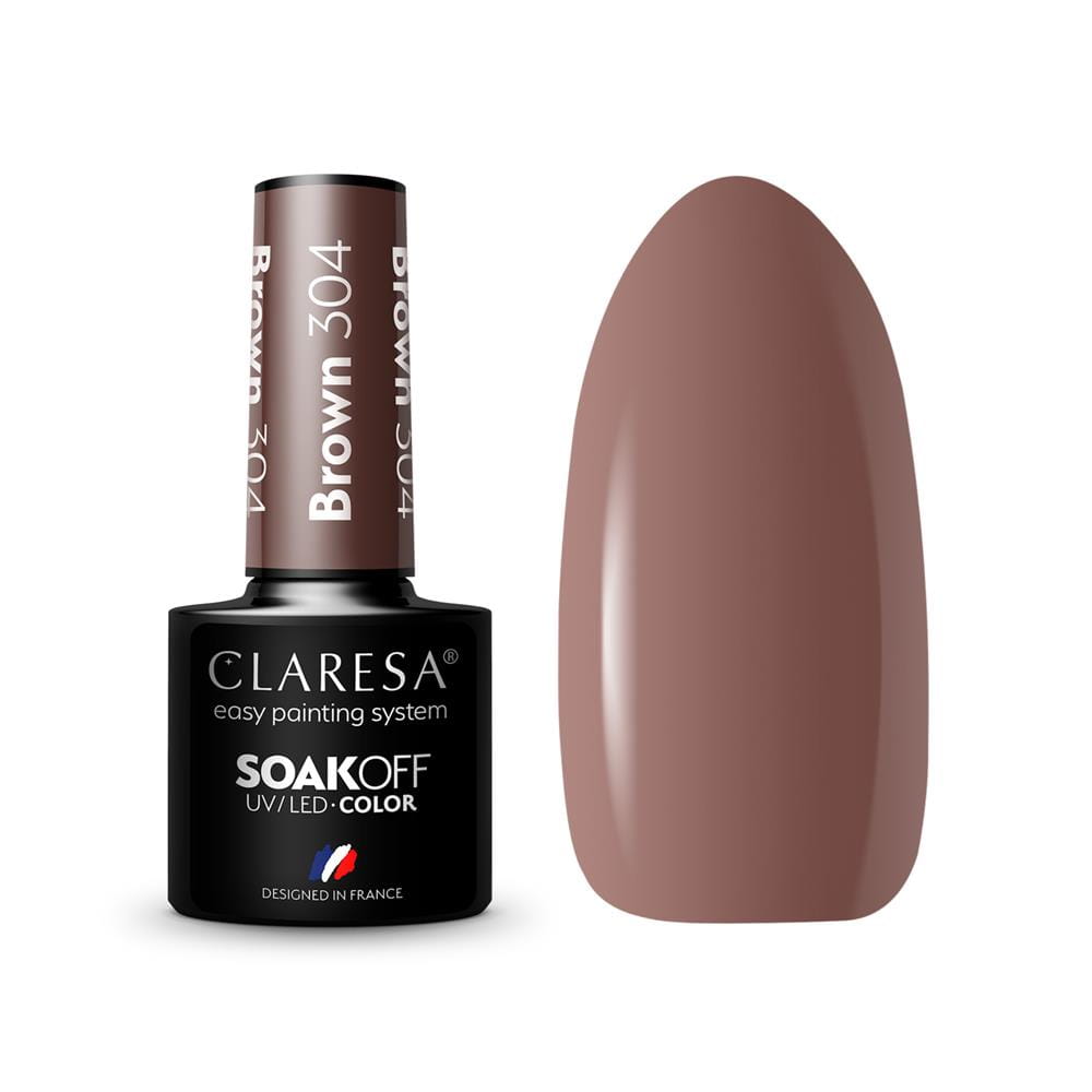 272944 CLARESA LAKIER DO PAZNOKCI HYBRID BROWN 304 5902846077848