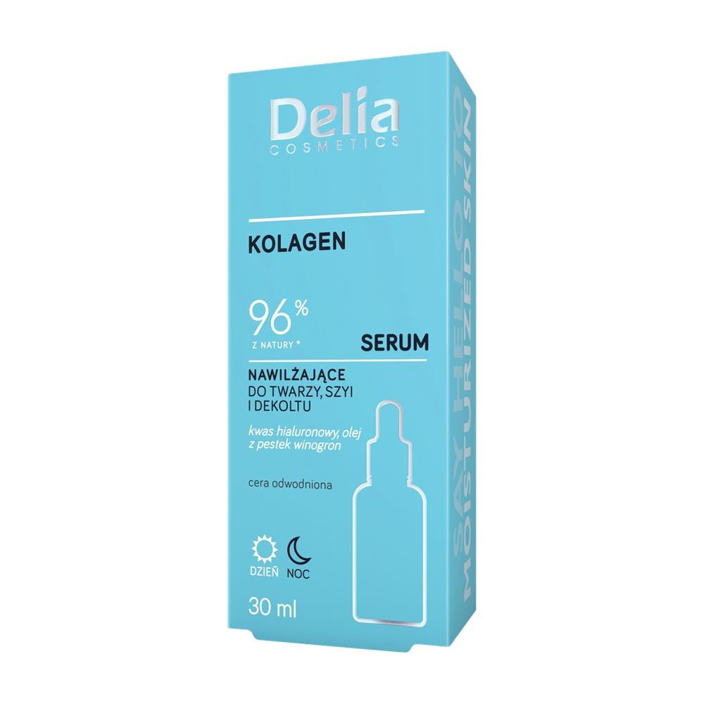 273651 DELIA SERUM NA TWARZ SZYJĘ I DEKOLT 30ML KOLAGEN NAWILŻAJĄCE CERA ODWODNIONA 5906750801605