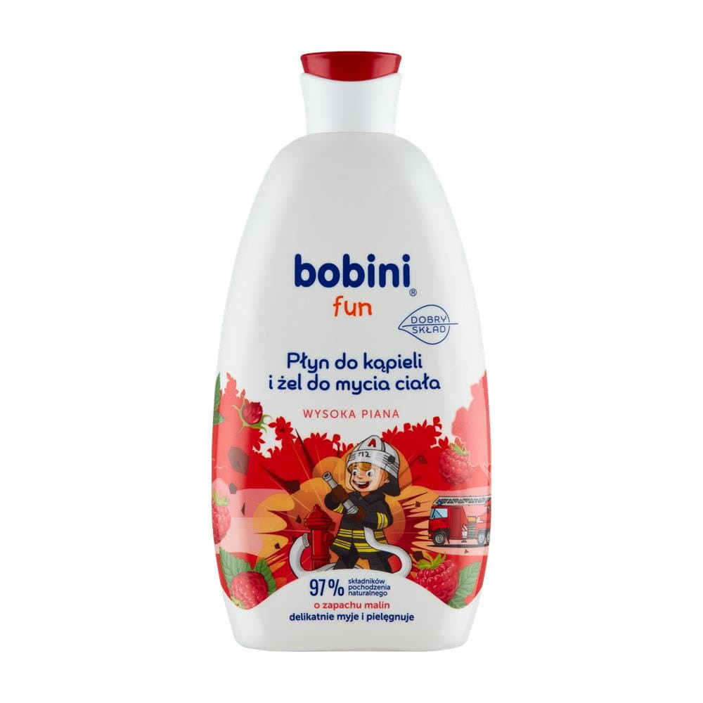274295 BOBINI FUN PŁYN DO KĄPIELI I ŻEL DO MYCIA CIAŁA 500ML MALINY 5900931033380