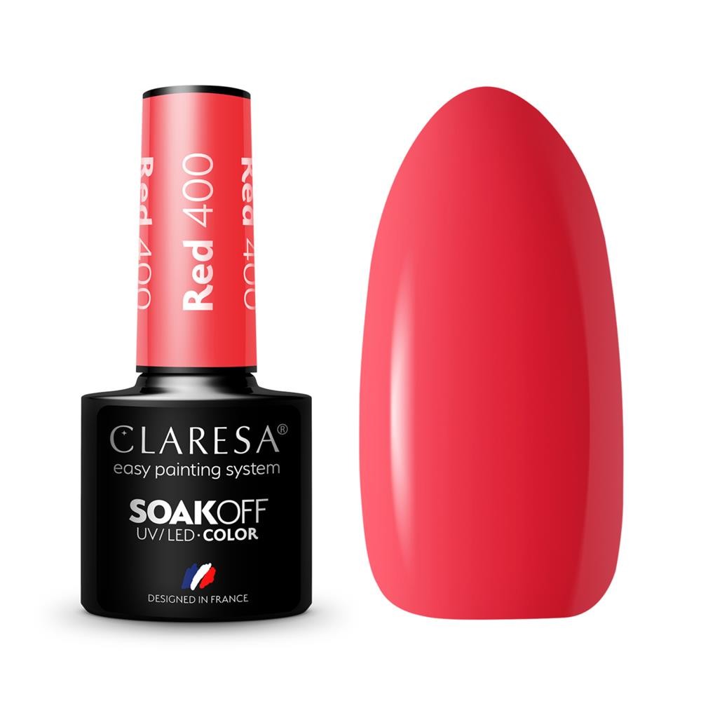 275105 CLARESA LAKIER DO PAZNOKCI HYBRID RED 400 5902846077190