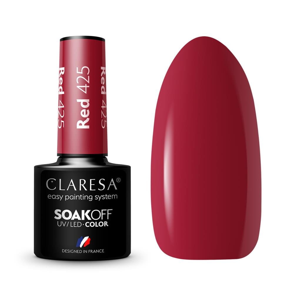 275112 CLARESA LAKIER DO PAZNOKCI HYBRID RED 425 5902846078197