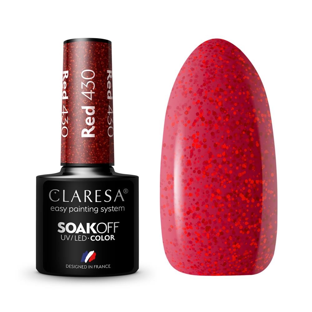 275117 CLARESA LAKIER DO PAZNOKCI HYBRID RED 430 5902846078241