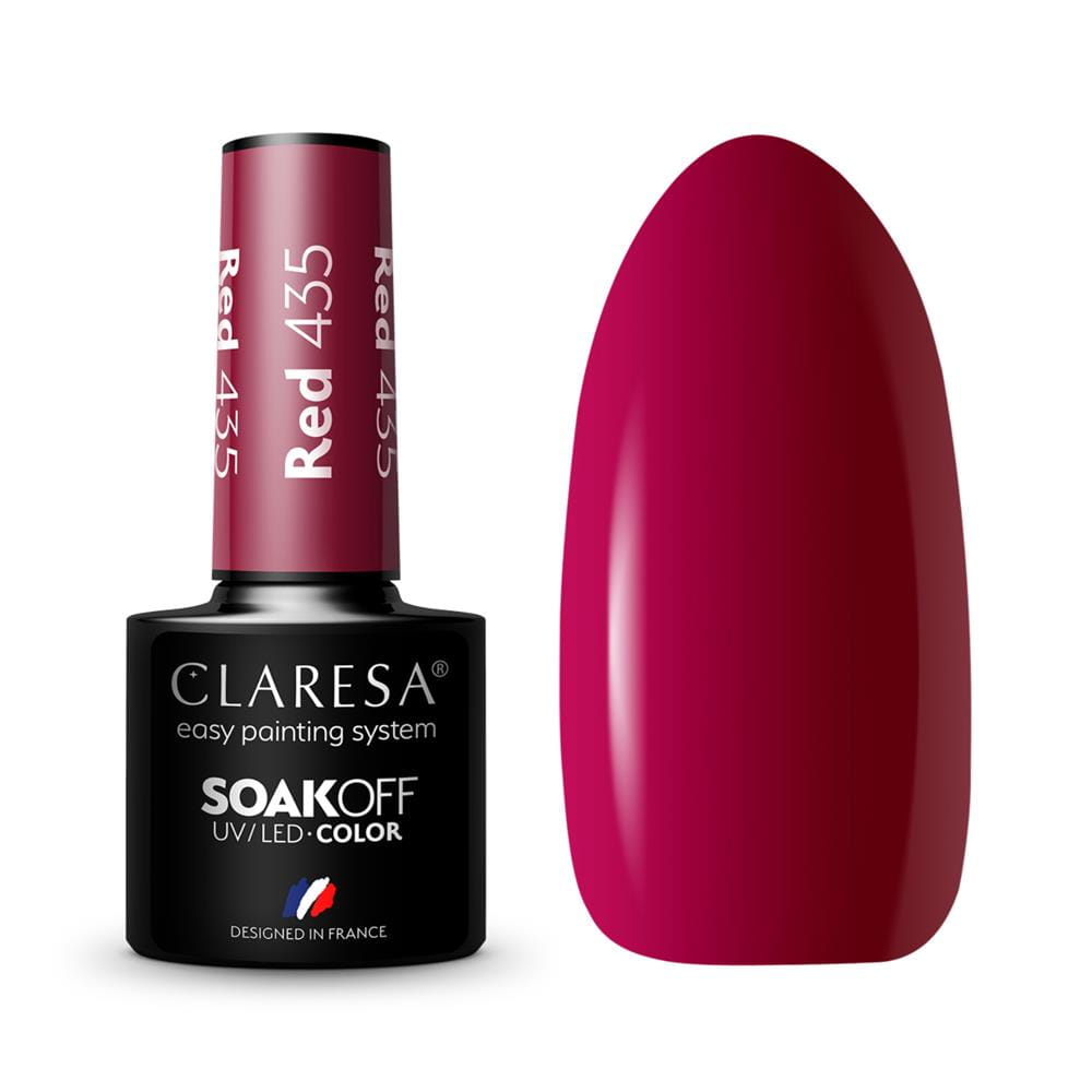275121 CLARESA LAKIER DO PAZNOKCI HYBRID RED 435 5902846078289