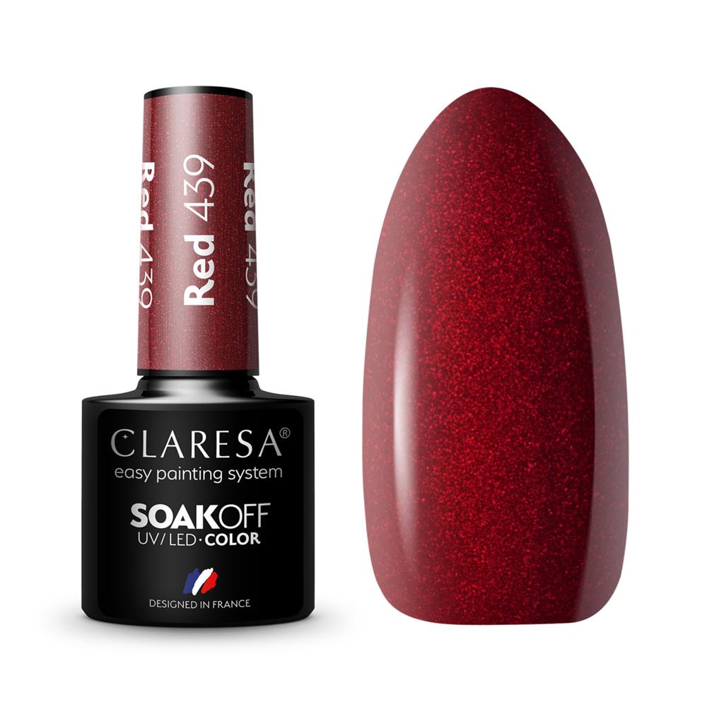 275122 CLARESA LAKIER DO PAZNOKCI HYBRID RED 439 5902846078326